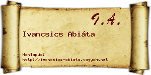 Ivancsics Abiáta névjegykártya